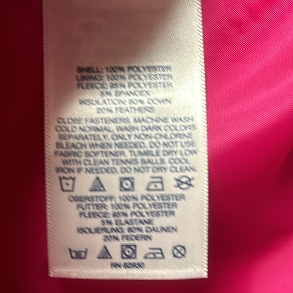 NWT LANDS END Hot Pink Down Puffer Vest Sz Small - Picture 7 of 7